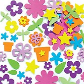 Baker Ross Self-Adhesive Foam Sheets (Pack of 20) Assorted Sheets for Children's Crafts Collage