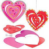 Baker Ross AR991 Corrugated Hearts, Embellishments for Kids Arts and Crafts and School Classroom Supplies, Assorted, (Pack of 120)