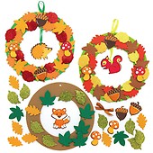 Baker Ross AR656 Leaf Glitter Stickers - Pack of 144, Embellishments and Stick Ons for Autumn Craft Activities