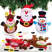 Baker Ross - EX5973 Large Felt Christmas Stockings u2060u2014 Creative Arts and Crafts for Kids to Decorate, Embellish and Personalise (Pack of 3)