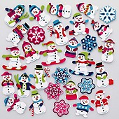 Baker Ross AR764 Christmas Glitter Foam Stickers for Kids' Christmas Crafts  and Art Projects, Cards, Party Bags, and Decorations (Pack of 100) :  : Outlet
