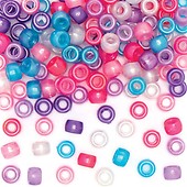 Baker Ross Star Pony Beads for Children's Jewellery Making, Bead Crafts, Collage (Pack of 400)