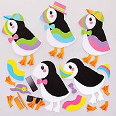 Baker Ross FE199 Puffin Decoration Sewing Kits - Pack of 3, Sewing Set for Children, Creative Activities for Kids, Ideal Arts and Crafts Project