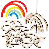 Baker Ross Rainbow Scratch Art Magnets (Pack of 10) AW422, Rainbow Scratch Paper