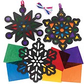 Baker Ross AV677 Snowflake Wooden Shapes - Pack of 45, for Christmas Cards Craft and Decorations
