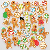 Baker Ross AX312 Christmas Ornament Glitter Foam Stickers - Pack of 96, Kids Stickers, Ideal for Christmas Arts and Crafts Projects, Great for Card