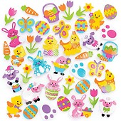 90pcs Easter Foam Stickers Bunny Egg Chick Self Adhesive Assorted Kids  Craft Pack 
