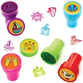 Baker Ross AX876 Flower Stampers - Pack of 10, Foam Stamp Set for Children, Ideal for Kids Painting Arts and Crafts Projects