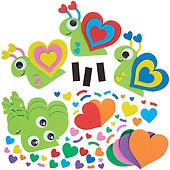 Baker Ross AX309 Gold & Silver Glitter Heart Foam Stickers - Pack of 150, Kids Stickers, Ideal for Children's Arts and Crafts Projects, Great for