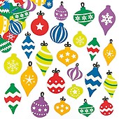 Baker Ross AX312 Christmas Ornament Glitter Foam Stickers - Pack of 96, Kids Stickers, Ideal for Christmas Arts and Crafts Projects, Great for Card