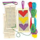 Make Your Own Colourful Bag for Kids Arts and Crafts or Sewing Beginners Pack of 2 Baker Ross AT953 Pencil Case Cross Stitch Kits