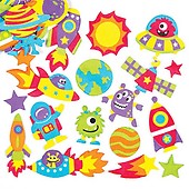 Glow in The Dark Moon & Star Stickers (Pack of 120) Craft Embellishments