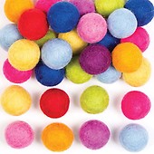 Rainbow Colours Felt Balls (Pack of 56) Craft Supplies