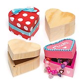Baker Ross Wooden Keepsake Boxes Gift Box for Children to Decorate Pack of 4 Embellish & Display 