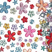 Baker Ross Mini Flower Self-Adhesive Gems (Pack of 308) Embellishments for Kids