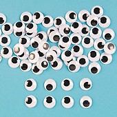 Baker Ross EV1202 Eye Stickers Value Pack (Roll of 1000) for Kids Arts and Crafts Projects, Black & White, 15mm
