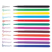 Baker Ross AW640 Chunky Easy Grip Colouring Markers for Kids (Pack of 10) Coloured Tip Markers Perfect for Toddlers and Kids Colouring, Drawing and H