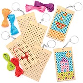 Make Your Own Colourful Bag for Kids Arts and Crafts or Sewing Beginners Pack of 2 Baker Ross AT953 Pencil Case Cross Stitch Kits