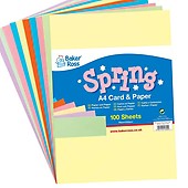 Baker Ross AX955 Rainbow A4 Card & Paper - Pack - Pack of 126, Colored Art  Supplies for Kids Craft Making Activities