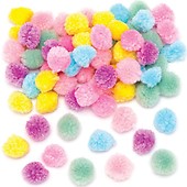 Woolly Neon Pom Poms Pack of 84 