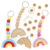 Baker Ross AX679 People Keyring Blanks - Pack of 10, Wooden Bag Dangler  Creative Activities for Kids Arts and Crafts or Keychain Making Projects