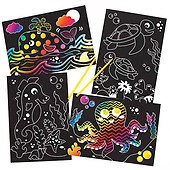 21cm x 15cm Childrens Drawing & Design Activities Pack of 8 Baker Ross Scratch Art Doodle Sheets 8.2 inches x 5.9 inches 