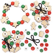 Baker Ross EF961 Christmas Charms - Pack of 24, Ideal for Jewelry, Bracelet, Necklace and KeychainMaking, Kids Arts and Crafts, Gifts