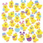 Baker Ross Aw360 Bunny Felt Stickers - Pack of 60, Embellishments for Easter Arts and Crafts Activities