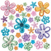 Baker Ross Large Self-Adhesive Acrylic Gems (Pack of 120) for Kids Arts and Craf