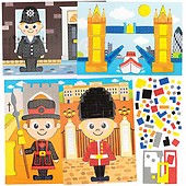 Baker Ross AX126 Roman Mosaic Picture Kits - Pack of 4, Sticky Mosaics for  Kids to Design, Make and Display. Great as a Gift for Creative Children