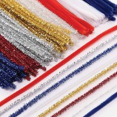 Baker Ross Winter Tinsel Pipe Cleaners Value Pack (Pack of 72) Christmas Craft Supplies