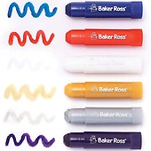 Baker Ross AT769 Neon Poster Paint Sticks in Classic Colours for Kids Arts and Crafts and Painting Set (Pack of 6 x 10g), Assorted,Orange