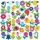 Baker Ross AW242 Flower Gem Foam Stickers for Kids' Crafts and Art  Projects, Cards, Party Bags, and Decorations (Pack of 80) : :  Toys & Games