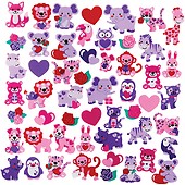 Baker Ross AT550 Heart Foam Stickers – Pack of 120, Self-adhesives