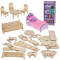DIY Doll House Furniture Woodcraft Kits