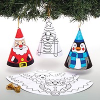 Baker Ross FE867 Cartes Pop Up Noël Lot De 10 - Cartes De Vœux Enfant à Colorier Cheminée Père Noël