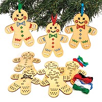 Baker Ross Lot de 6 kits de broderie au point de croix en bois pour décoration de Noël Idéal pour les loisirs créatifs des enfants, cadeaux, souvenirs et plus encore