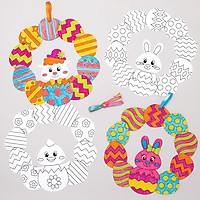 Baker Ross FC465 – 10 Couronnes Cœur En Velours à Colorier, DIY Saint-Valentin, 18x21 Cm, Enfant