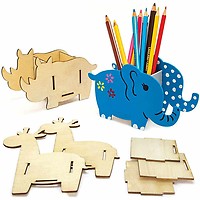 Baker Ross Kits Pots à Crayons Pâques En Bois - Lot De 3 Lapin Agneau Poussin