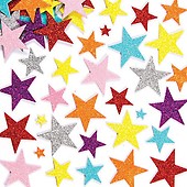 Baker Ross AW543 Happy Face Glitter Stickers (Pack of 100)