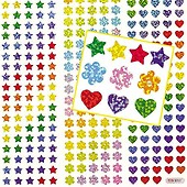 Baker Ross AT216 Mini Holographic Star Stickers - Pack of 400, Christmas Arts and Crafts, Assorted
