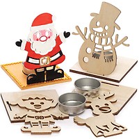 Colorations - Maak en Versier je eigen Houten Kerstboom, Set van 12