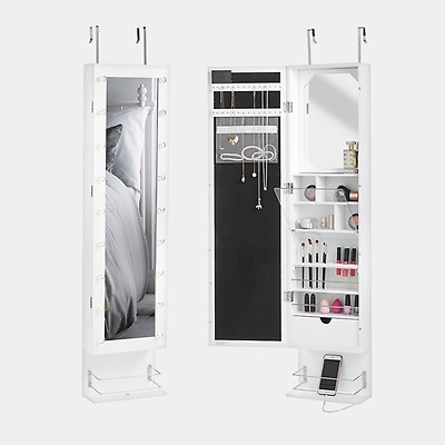 Jewelry Armoire Full Length Storage Light Up Mirror Btfy