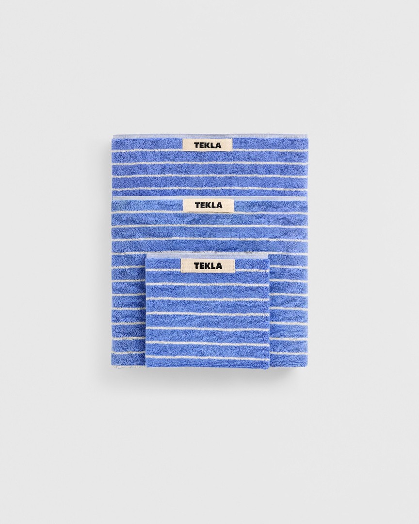 Terry towel – striped – Clear Blue Stripes