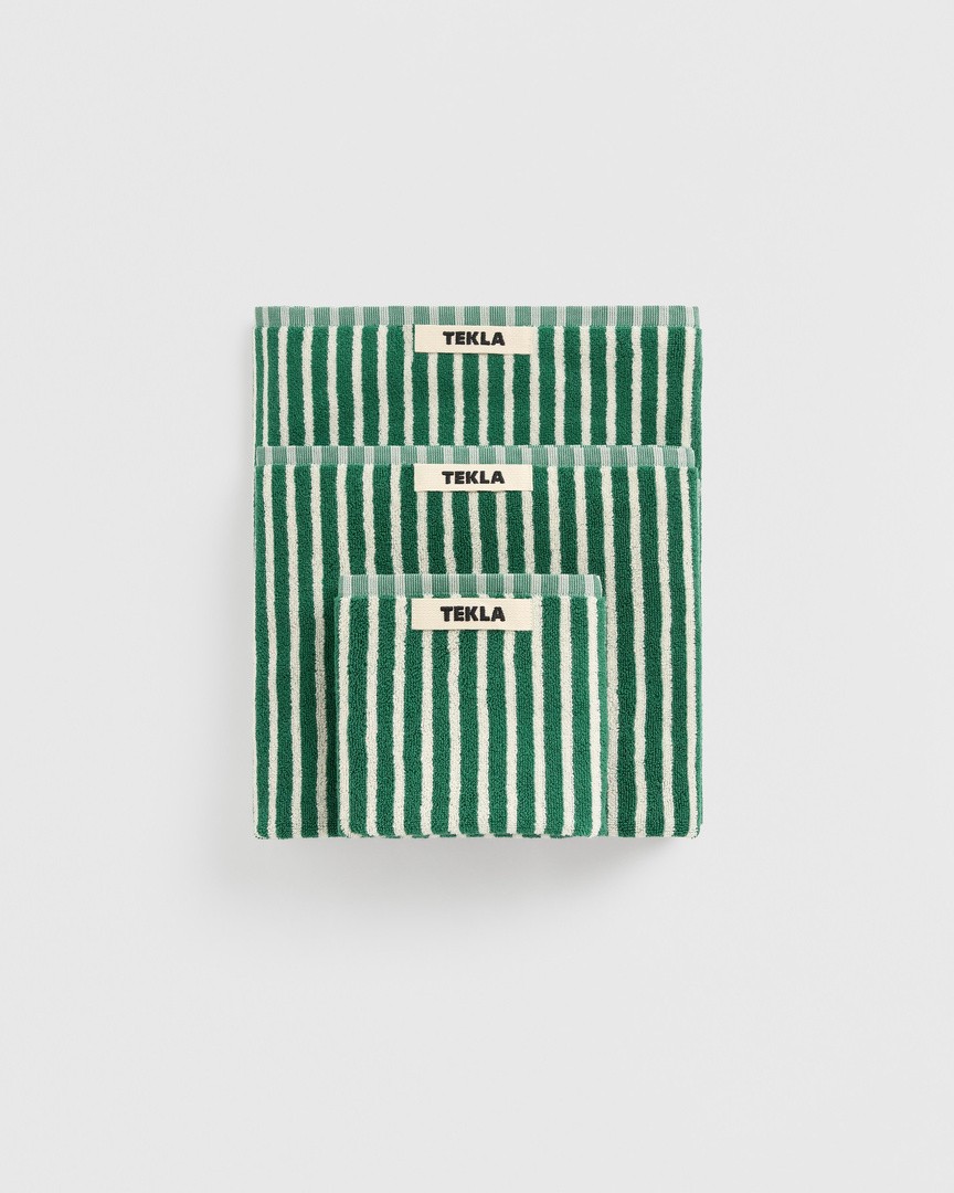 Terry towel - Teal Green Stripes
