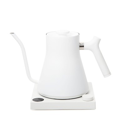 Fellow Stagg EKG Electric Gooseneck Kettle Pour-Over Coffee and Tea Pot  Stainless Steel Quick Heating Matte White 0.9 Liter 