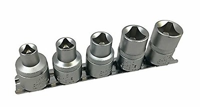 5pc Tri-Point Socket Set 1/2" Drive For Triangular Profile Tamperproof Fixings 