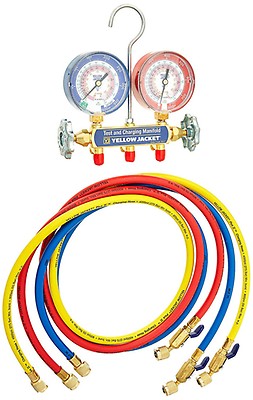 YELLOW JACKET 42004 Series 41 Manifold with 3-1/8 inch Gauge for sale online 