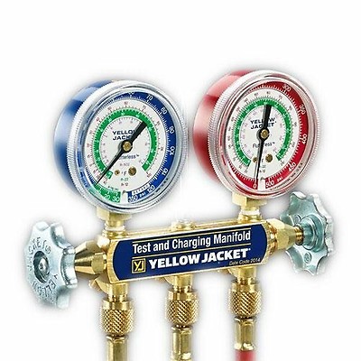 3-1/8" Gauges w/ Hoses Yellow Jacket 42004 R22/404A/410A Series 41 Manifold 