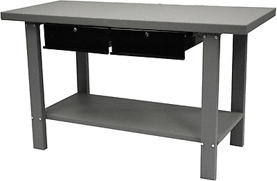 Homak GW00550150 59 in. Industrial Steel Workbench (Gray)